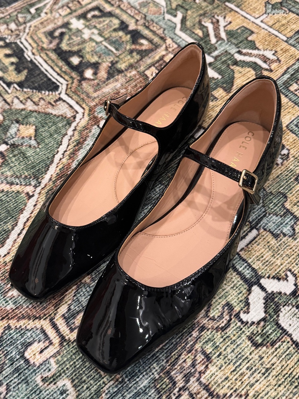 Cole Haan Black Patent Mary Jane Flats Size 7